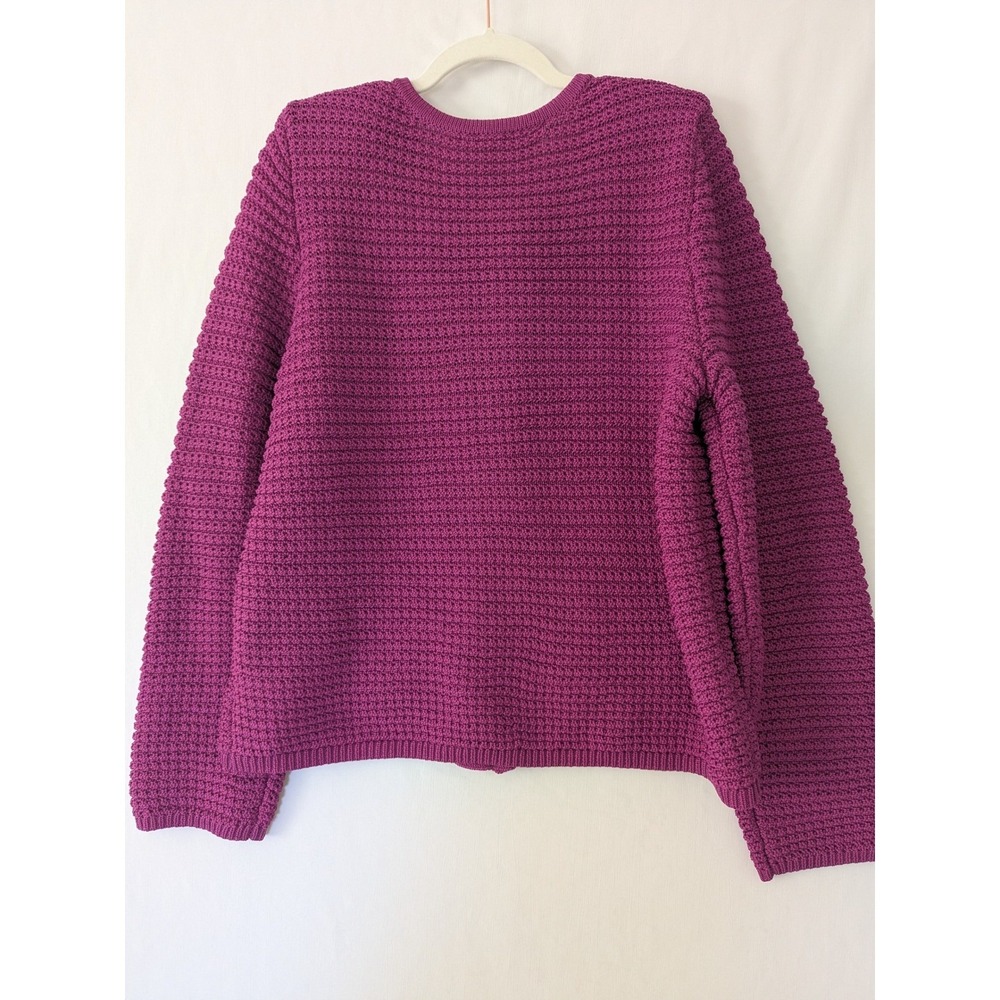 Talbots Plus Fuchsia Kate Cardigan Lady Jacket Gold Crest Buttons Size X New - Picture 4 of 8